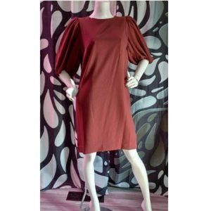 NWT Raisin Preston & York Leilani Crew Neck Short Balloon Sleeve Dress